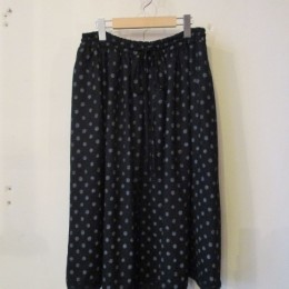 Layered Gathers Dot Skirt(Black Dot)