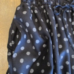 Layered Gathers Dot Skirt(Black Dot)
