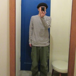 モデル:JKTを脱いただけ(!?)の、店主 172cm,57kg/BLACK着用