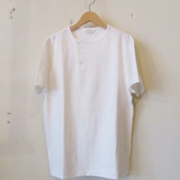 S/S Henley neck T-Shirt (White)