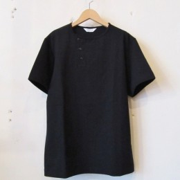 S/S Henley neck T-Shirt (Black)