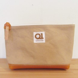 MAIL pouch (sand x camel leather)