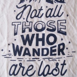 " not all THOSE WHO WANDER are lost. "