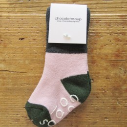 PILE MIDDLE SOX (NAVY x PINK)