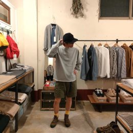 モデル：や～や～ど～もど～も（風？）の、店主　172cm,57kg/着用サイズ：M（H.Grey着用）