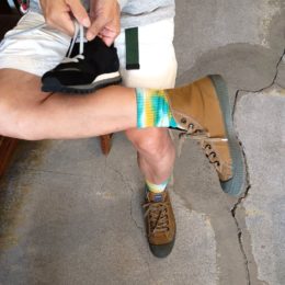 履くとこんな感じです。 （Green着用）